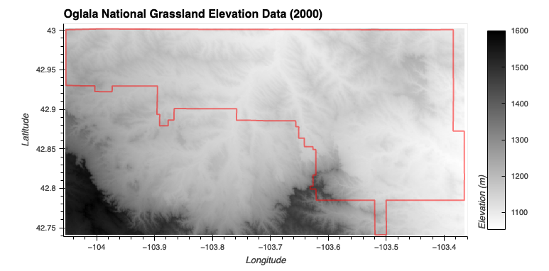 Oglala National Grassland Elevation